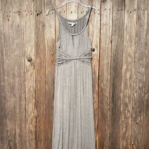 Max Studio S Maxi Dress Gray Halter Boho Earthy Goblin Granola Comfy Cozy